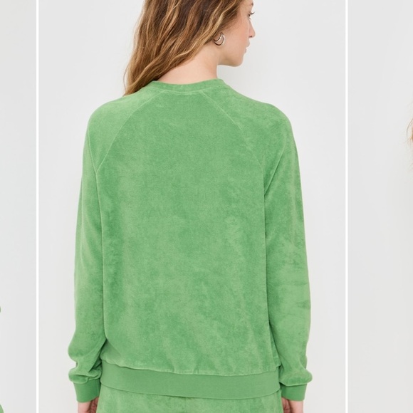 KULE Vibrant Green Terry Cloth Sweatshirt - Picture 2 of 6